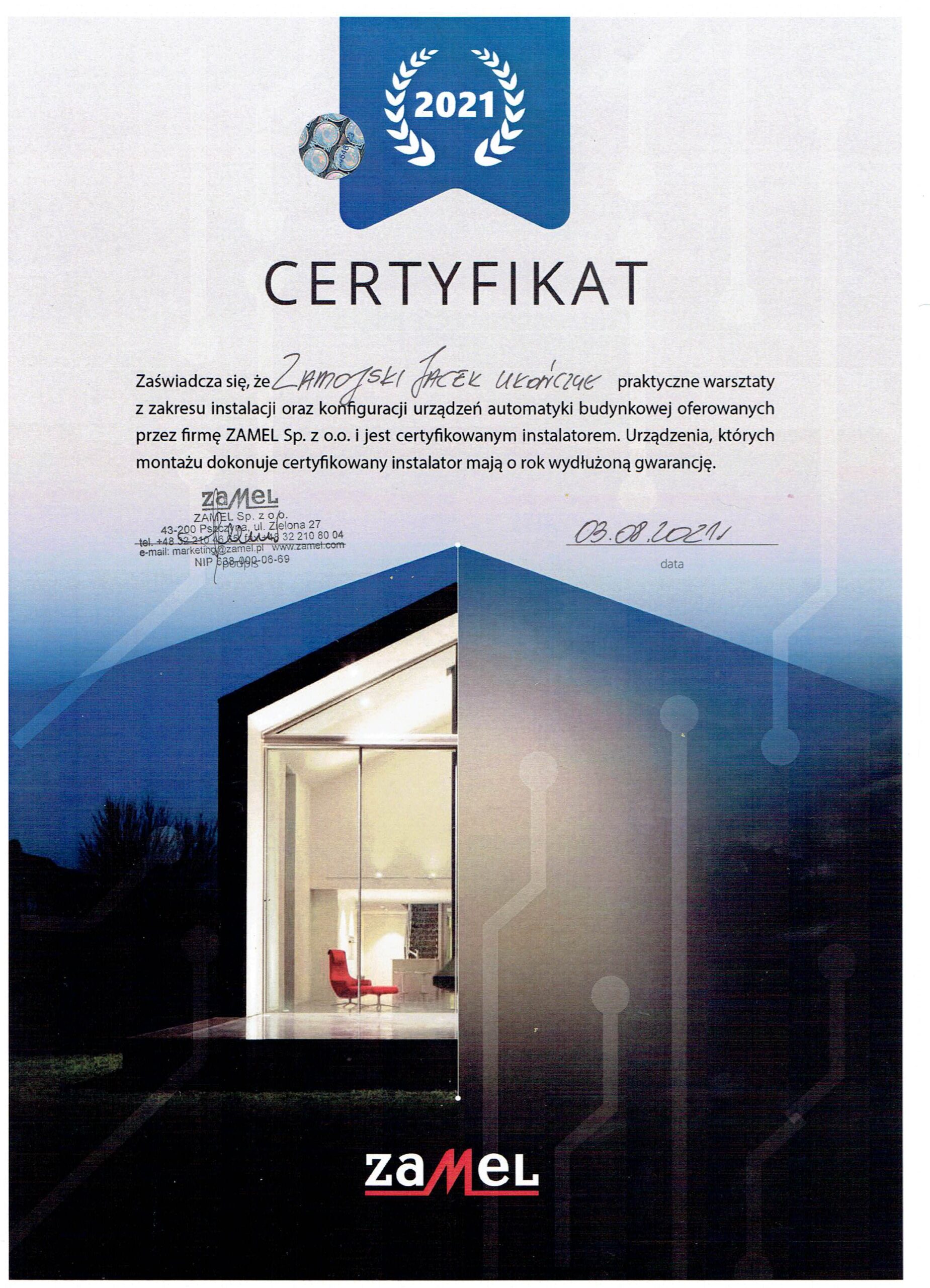 Certyfikat Zamel